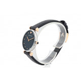 Buy Shop Emporio Armani Gianni T Bar Analog Blue Dial Black Leather Strap Watch For Women - AR1989 USA Online