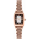 Buy Shop Emporio Armani Gianni T-Bar Analog Crystal Brown Dial Rose Gold Steel Strap Watch For Women - AR11407 USA Online