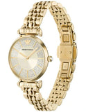 Buy Shop Emporio Armani Gianni T Bar Analog Crystals Gold Dial Gold Steel Strap Watch For Women - AR11608 USA Online