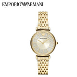 Buy Shop Emporio Armani Gianni T Bar Analog Crystals Gold Dial Gold Steel Strap Watch For Women - AR11608 USA Online