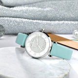 Buy Shop Emporio Armani Gianni T Bar Analog Crystals Silver Dial Blue Leather Strap Watch For Women - AR11443 USA Online