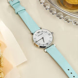 Buy Shop Emporio Armani Gianni T Bar Analog Crystals Silver Dial Blue Leather Strap Watch For Women - AR11443 USA Online