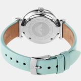 Buy Shop Emporio Armani Gianni T Bar Analog Crystals Silver Dial Blue Leather Strap Watch For Women - AR11443 USA Online