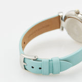 Buy Shop Emporio Armani Gianni T Bar Analog Crystals Silver Dial Blue Leather Strap Watch For Women - AR11443 USA Online