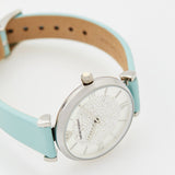 Buy Shop Emporio Armani Gianni T Bar Analog Crystals Silver Dial Blue Leather Strap Watch For Women - AR11443 USA Online
