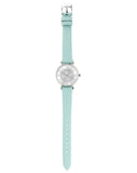 Buy Shop Emporio Armani Gianni T Bar Analog Crystals Silver Dial Blue Leather Strap Watch For Women - AR11443 USA Online