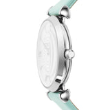 Buy Shop Emporio Armani Gianni T Bar Analog Crystals Silver Dial Blue Leather Strap Watch For Women - AR11443 USA Online