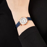 Buy Shop Emporio Armani Gianni T-Bar Analog Mother of Pearl Dial Blue Leather Strap Watch For Women - AR11468 USA Online