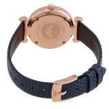 Buy Shop Emporio Armani Gianni T-Bar Analog Mother of Pearl Dial Blue Leather Strap Watch For Women - AR11468 USA Online