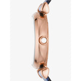 Buy Shop Emporio Armani Gianni T-Bar Analog Mother of Pearl Dial Blue Leather Strap Watch For Women - AR11468 USA Online