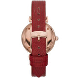 Buy Shop Emporio Armani Gianni T-Bar Analog Mother of Pearl Dial Red Leather Strap Watch For Women - AR11322 USA Online
