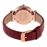 Buy Shop Emporio Armani Gianni T-Bar Analog Mother of Pearl Dial Red Leather Strap Watch For Women - AR11322 USA Online