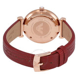 Buy Shop Emporio Armani Gianni T-Bar Analog Mother of Pearl Dial Red Leather Strap Watch For Women - AR11322 USA Online