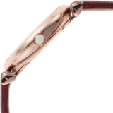 Buy Shop Emporio Armani Gianni T-Bar Analog Mother of Pearl Dial Red Leather Strap Watch For Women - AR11322 USA Online