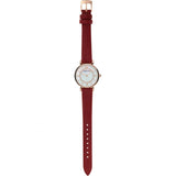 Buy Shop Emporio Armani Gianni T-Bar Analog Mother of Pearl Dial Red Leather Strap Watch For Women - AR11322 USA Online