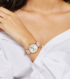 Buy Shop Emporio Armani Gianni T Bar Analog Silver Dial Beige Leather Strap Watch For Women - AR11127 USA Online