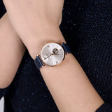 Buy Shop Emporio Armani Gianni T-Bar Analog Silver Dial Blue Leather Strap Watch For Women - AR60020 USA Online