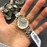 Buy Shop Emporio Armani Gianni T Bar Analog White Dial Two Tone Steel Strap Watch For Women - AR2076 USA Online