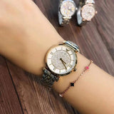 Buy Shop Emporio Armani Gianni T Bar Analog White Dial Two Tone Steel Strap Watch For Women - AR2076 USA Online