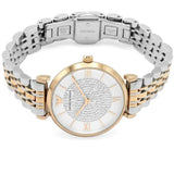 Buy Shop Emporio Armani Gianni T Bar Analog White Dial Two Tone Steel Strap Watch For Women - AR2076 USA Online