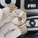 Buy Shop Emporio Armani Gianni T-Bar Analog White Dial Two Tone Steel Strap Watch For Women - AR60019 USA Online