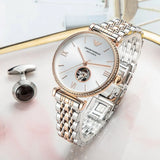 Buy Shop Emporio Armani Gianni T-Bar Analog White Dial Two Tone Steel Strap Watch For Women - AR60019 USA Online