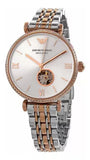 Buy Shop Emporio Armani Gianni T-Bar Analog White Dial Two Tone Steel Strap Watch For Women - AR60019 USA Online