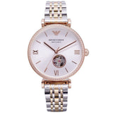Buy Shop Emporio Armani Gianni T-Bar Analog White Dial Two Tone Steel Strap Watch For Women - AR60019 USA Online