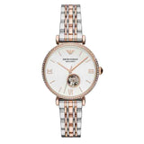Buy Shop Emporio Armani Gianni T-Bar Analog White Dial Two Tone Steel Strap Watch For Women - AR60019 USA Online