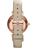 Buy Shop Emporio Armani Gianni T Bar Gunmetal Dial Beige Leather Strap Watch For Women - AR1681 USA Online