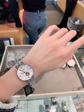 Buy Shop Emporio Armani Gianni T-Bar Automatic Silver Dial Silver Steel Strap Watch For Women - AR60022 USA Online