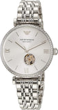 Buy Shop Emporio Armani Gianni T-Bar Automatic Silver Dial Silver Steel Strap Watch For Women - AR60022 USA Online