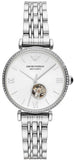 Buy Shop Emporio Armani Gianni T-Bar Automatic Silver Dial Silver Steel Strap Watch For Women - AR60022 USA Online