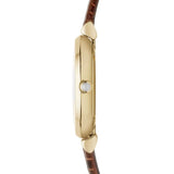 Buy Shop Emporio Armani Gianni T Bar Beige Dial Brown Leather Strap Watch For Women - AR1883 USA Online
