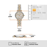 Buy Shop Emporio Armani Gianni T-Bar Beige Dial Two Tone Steel Strap Watch for Women - AR11702 USA Online