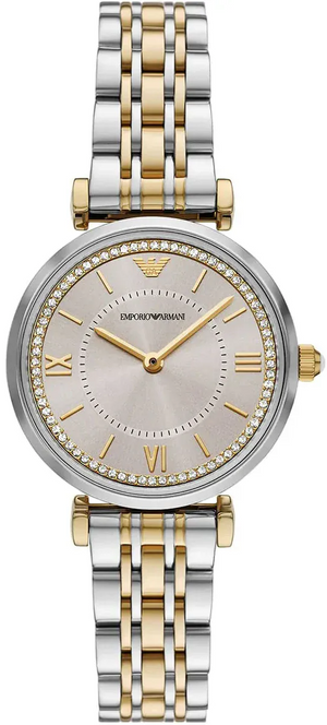 Buy Shop Emporio Armani Gianni T-Bar Beige Dial Two Tone Steel Strap Watch for Women - AR11702 USA Online