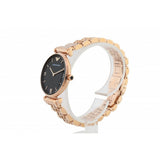 Buy Shop Emporio Armani Gianni T-Bar Black Dial Rose Gold Strap Watch For Women - AR11145 USA Online
