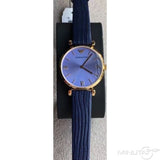 Buy Shop Emporio Armani Gianni T Bar Blue Dial Blue Leather Strap Watch For Women - AR1875 USA Online