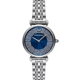 Buy Shop Emporio Armani Gianni T-Bar Blue Dial Silver Steel Strap Watch for Women - AR11627 USA Online