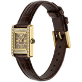Buy Shop Emporio Armani Gianni T-Bar Brown Dial Brown Leather Strap Watch for Women - AR11705 USA Online