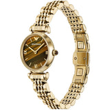 Buy Shop Emporio Armani Gianni T-Bar Brown Dial Gold Steel Strap Watch for Women - AR11703 USA Online