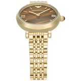 Buy Shop Emporio Armani Gianni T-Bar Brown Dial Gold Steel Strap Watch for Women - AR11703 USA Online