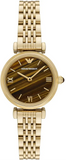 Buy Shop Emporio Armani Gianni T-Bar Brown Dial Gold Steel Strap Watch for Women - AR11703 USA Online