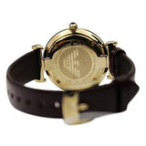 Buy Shop Emporio Armani Gianni T Bar Burgundy Dial Burgundy Leather Strap Watch For Women - AR1757 USA Online