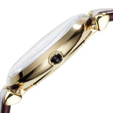 Buy Shop Emporio Armani Gianni T Bar Burgundy Dial Burgundy Leather Strap Watch For Women - AR1757 USA Online