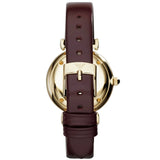 Buy Shop Emporio Armani Gianni T Bar Burgundy Dial Burgundy Leather Strap Watch For Women - AR1758 USA Online