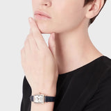 Buy Shop Emporio Armani Gianni T Bar Crystals Silver Dial Blue Leather Strap Watch For Women - AR11469 USA Online