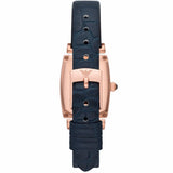 Buy Shop Emporio Armani Gianni T Bar Crystals Silver Dial Blue Leather Strap Watch For Women - AR11469 USA Online
