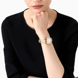 Buy Shop Emporio Armani Gianni T Bar Crystals Silver Dial Brown Leather Strap Watch For Women - AR11518 USA Online