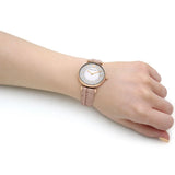 Buy Shop Emporio Armani Gianni T Bar Crystals Silver Dial Brown Leather Strap Watch For Women - AR11518 USA Online